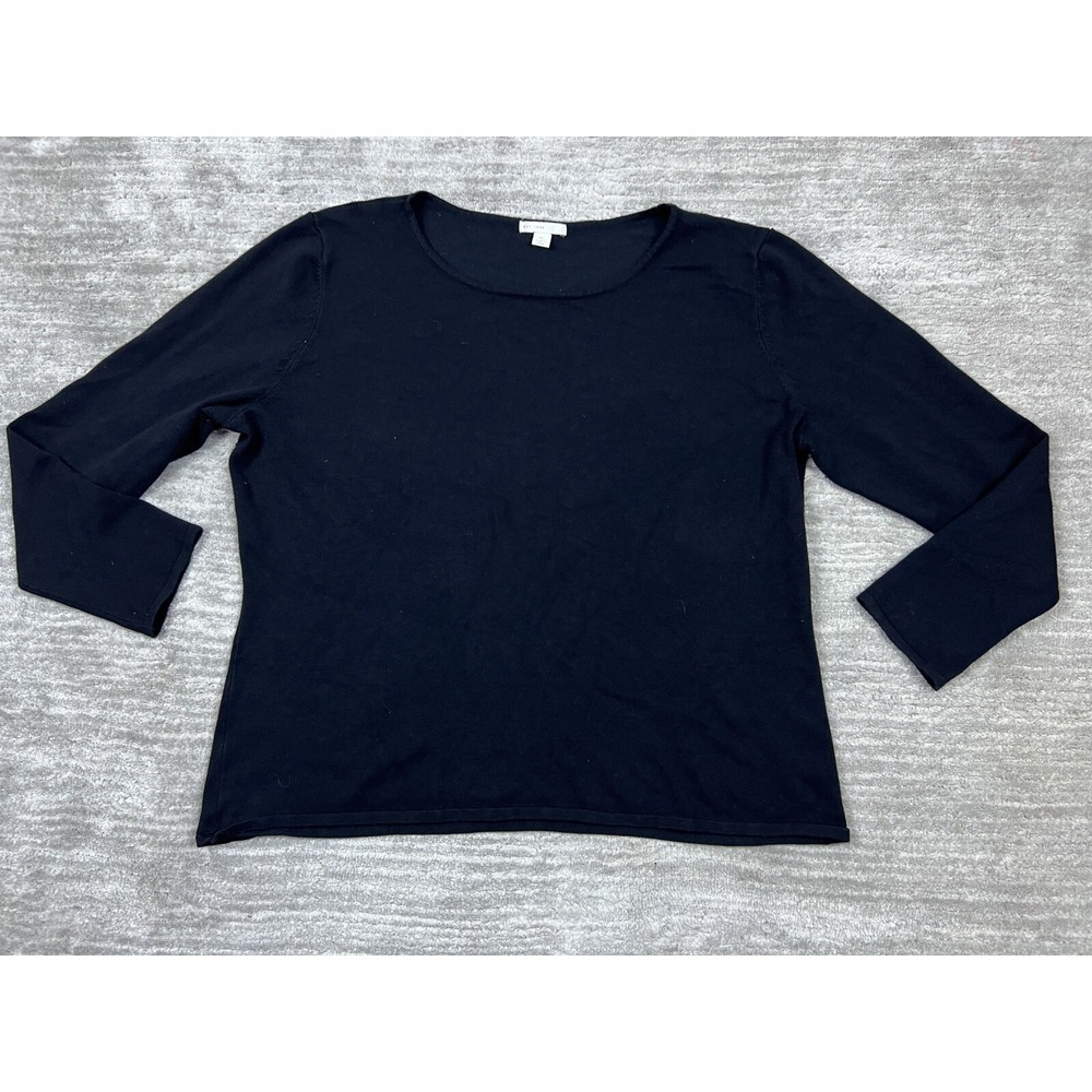 Est. 1946 Sweater Womens XL‎ Black Crew Neck Pullover Rayon Blend Fine Knit